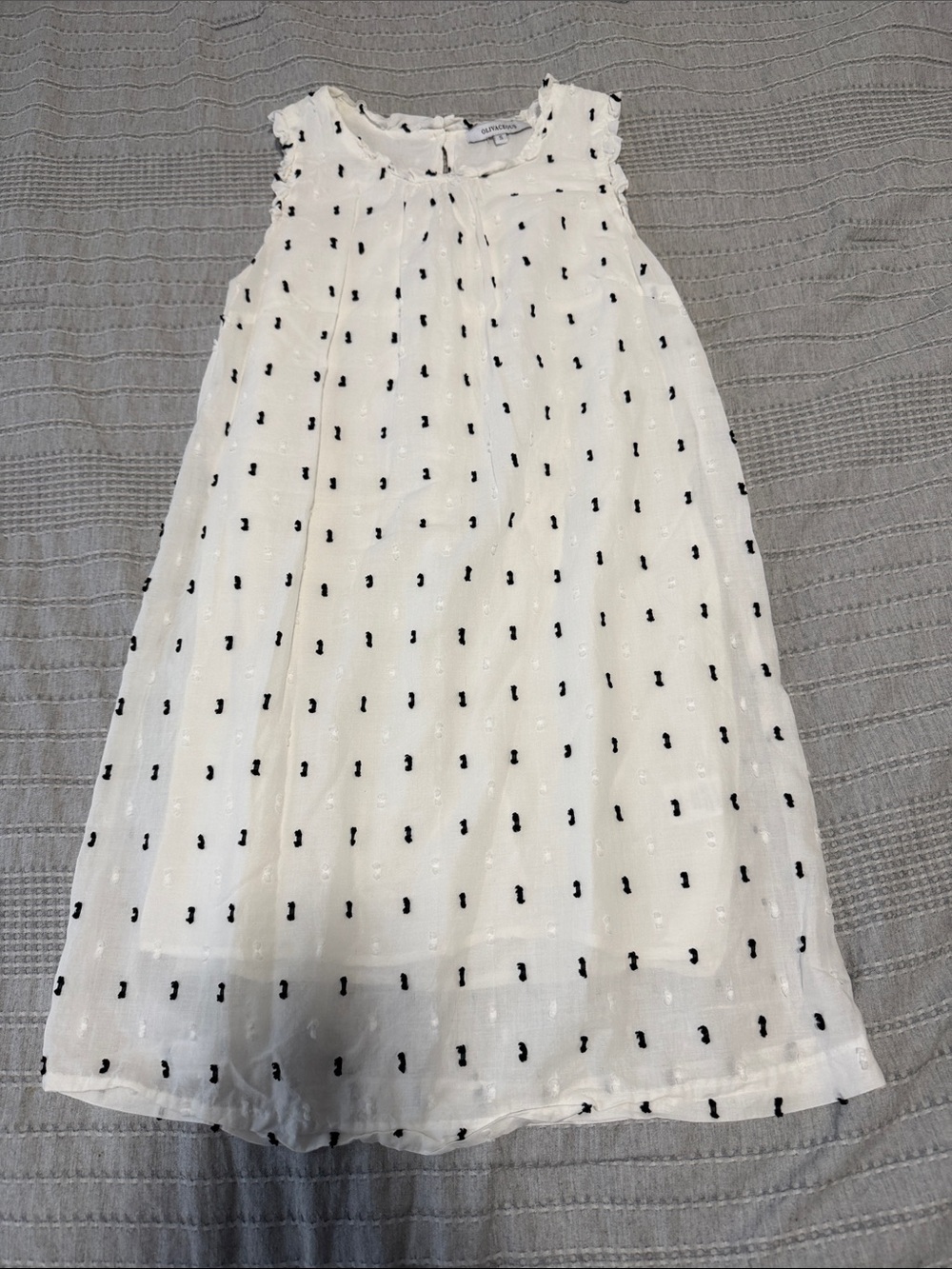 White Sleeveless Polka Dot Detail Women’s Dress - Picture 2 of 6